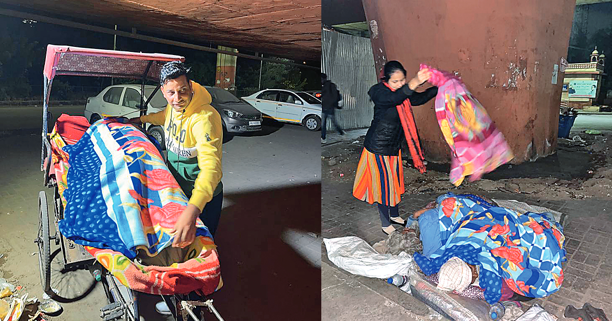 Pahal Sanstha distributes blankets to needy shivering in biting cold